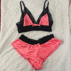 Chic Black and Pink Lace Bra Set | Love Haus by Beach Bunny